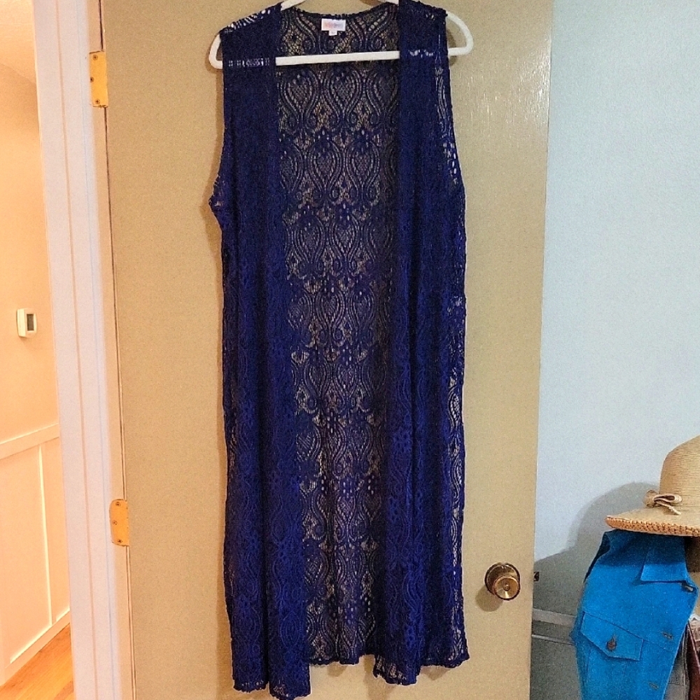 LLR Long Lace Vest Royal Blue